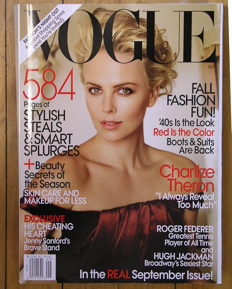 Vogue September 2009 Charlize Theron Roger Federer Hugh Jackman