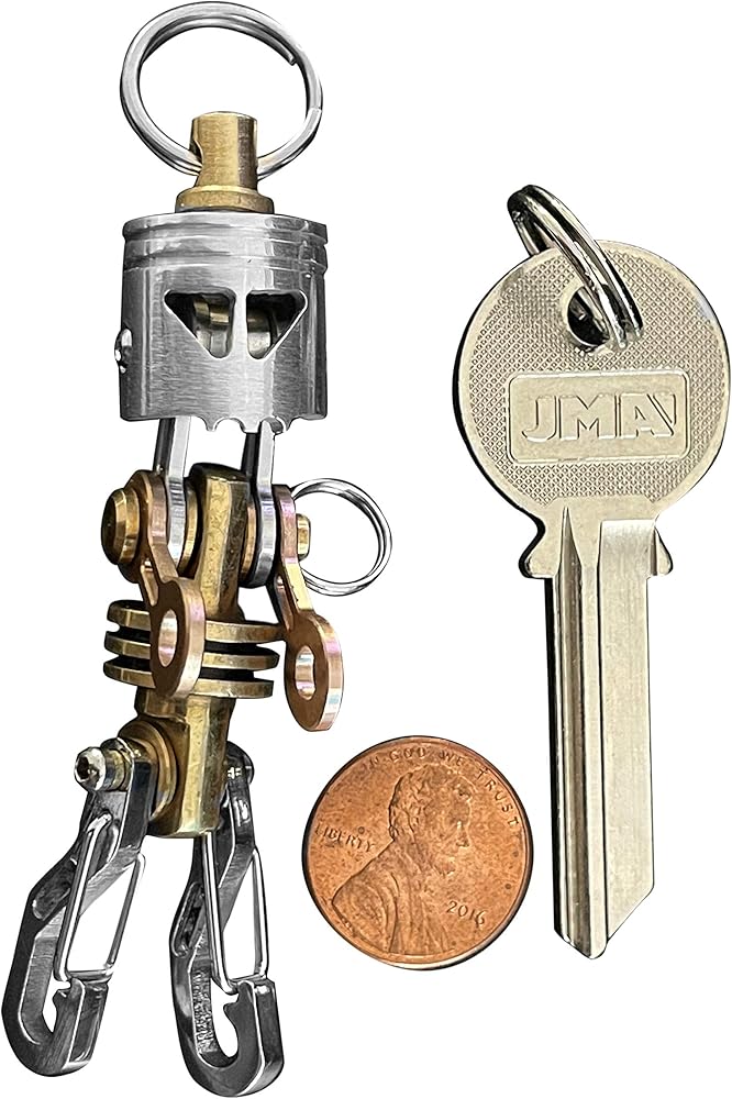 KYLINK Unique Carabiner Keychain Modern Organizer Key Ring Accessory Swivel  Spring Hook Clip Best Snap Biker Luxury EDC (MainROBO-101)