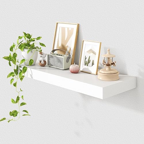 Miniatura 41 de Estantes flotantes de 12 pulgadas de profundidad, juego de 2 estantes flotantes marrones de 16 pulgadas, estantes rústicos de 16 pulgadas de ancho x