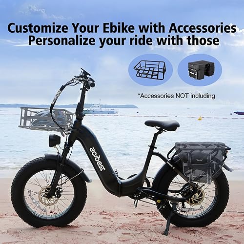 Miniatura 8 de ACTBEST Bicicleta eléctrica para adultos, bicicletas eléctricas de 20 pulgadas x 4 con motor sin escobillas de 750 W, batería extraíble de 48 V 15