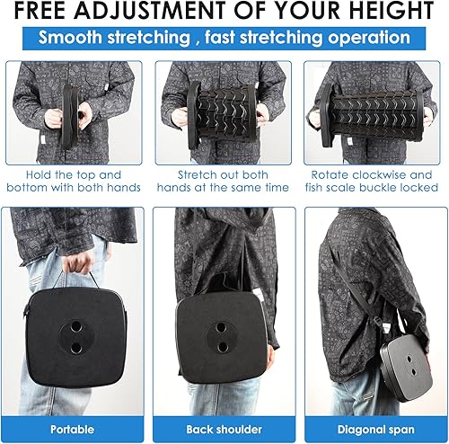 Miniatura 5 de Paquete de 2 taburetes plegables  Taburete plegable portátil para adultos, ligero pero resistente, capacidad de 400 libras para camping, pesca,