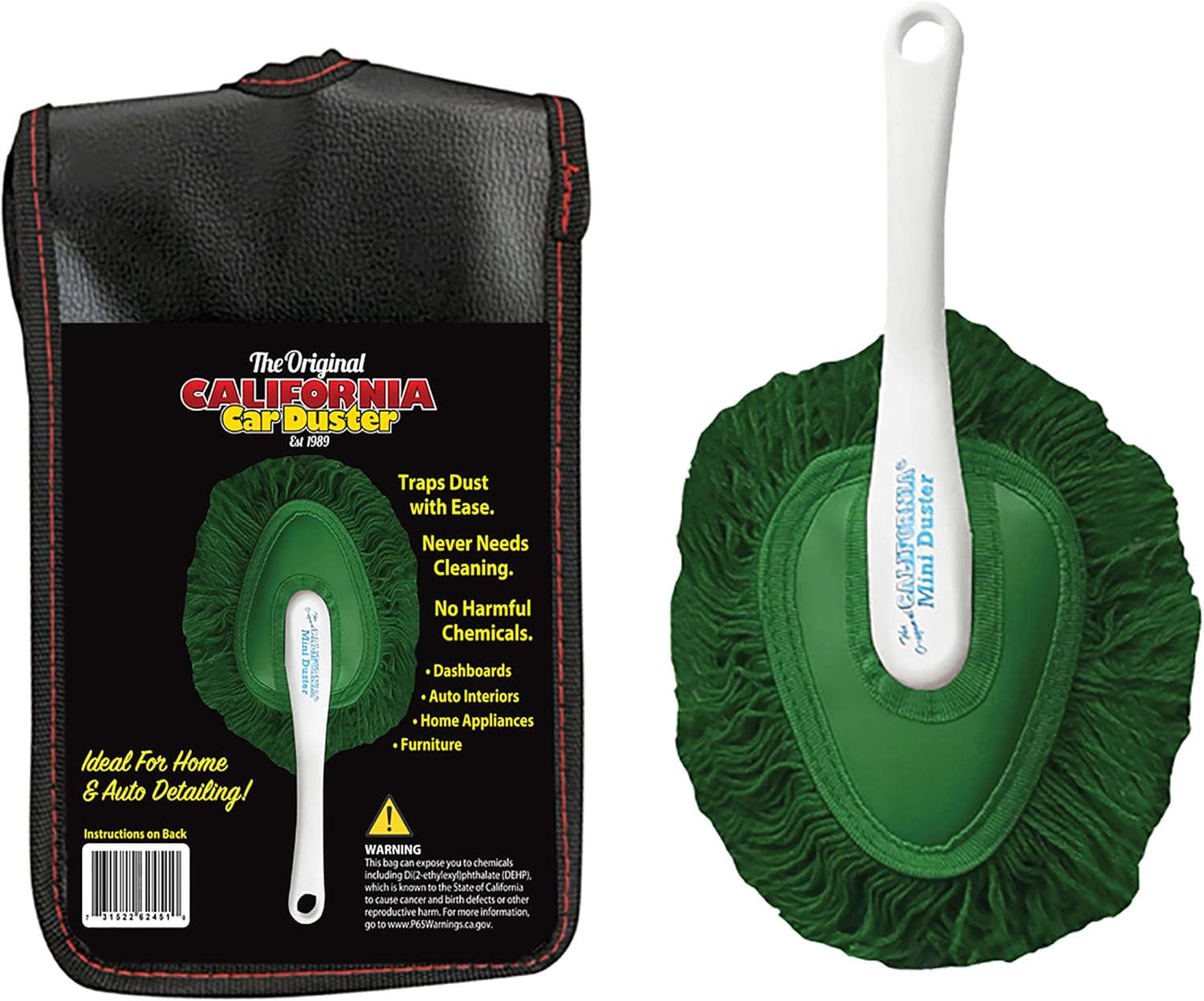 Amazon｜California Car Duster ダッシュダスター グリーン 62461 収納バッグ付き｜はたき・ほこり取り オンライン通販