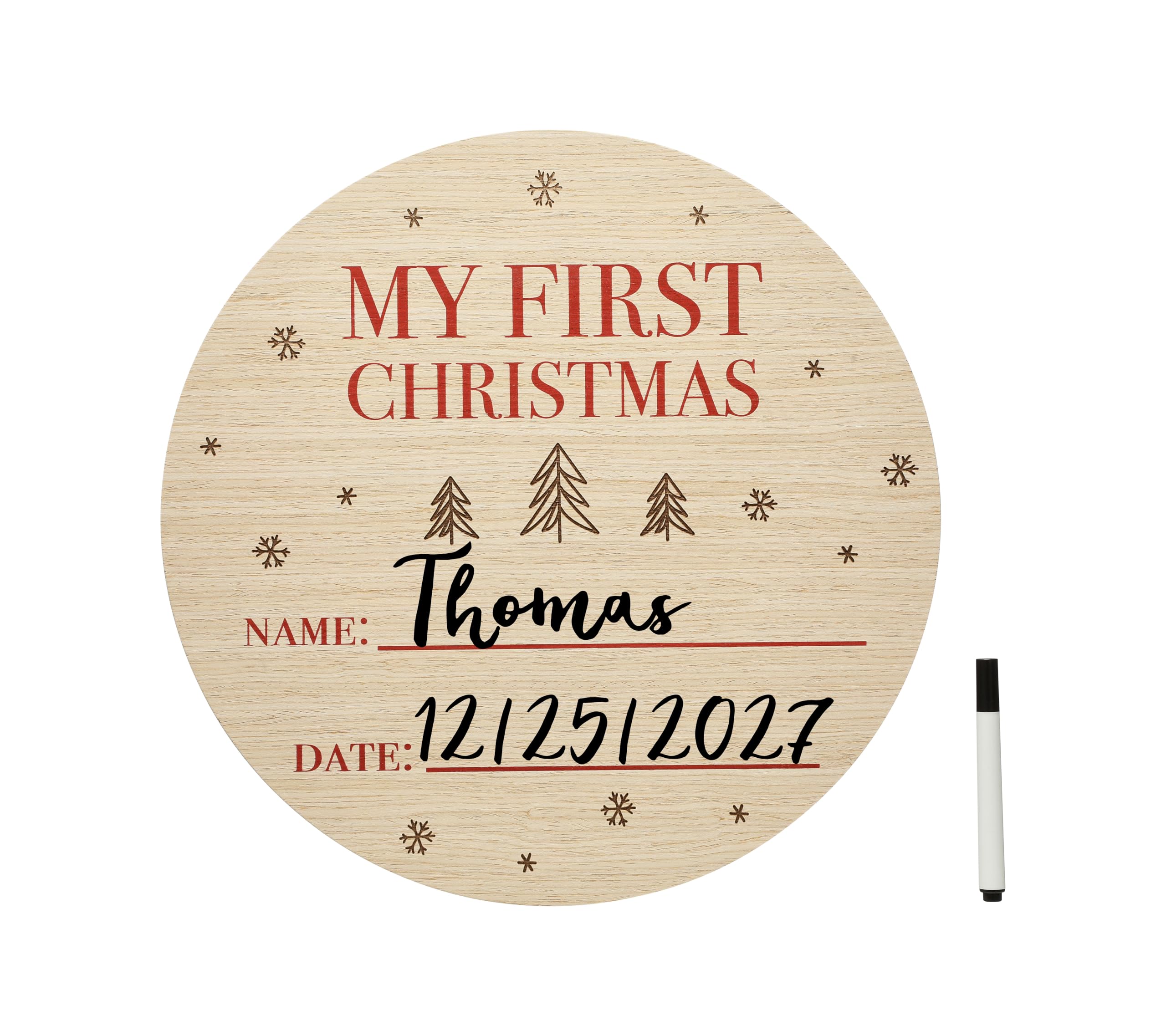 Pearhead My First Christmas Photo Prop, Baby's First Holiday Sign, Family Traditions, Girl or Boy Gift, First Picture Ideas, Capture a Memento for Newborn’s Memory Book