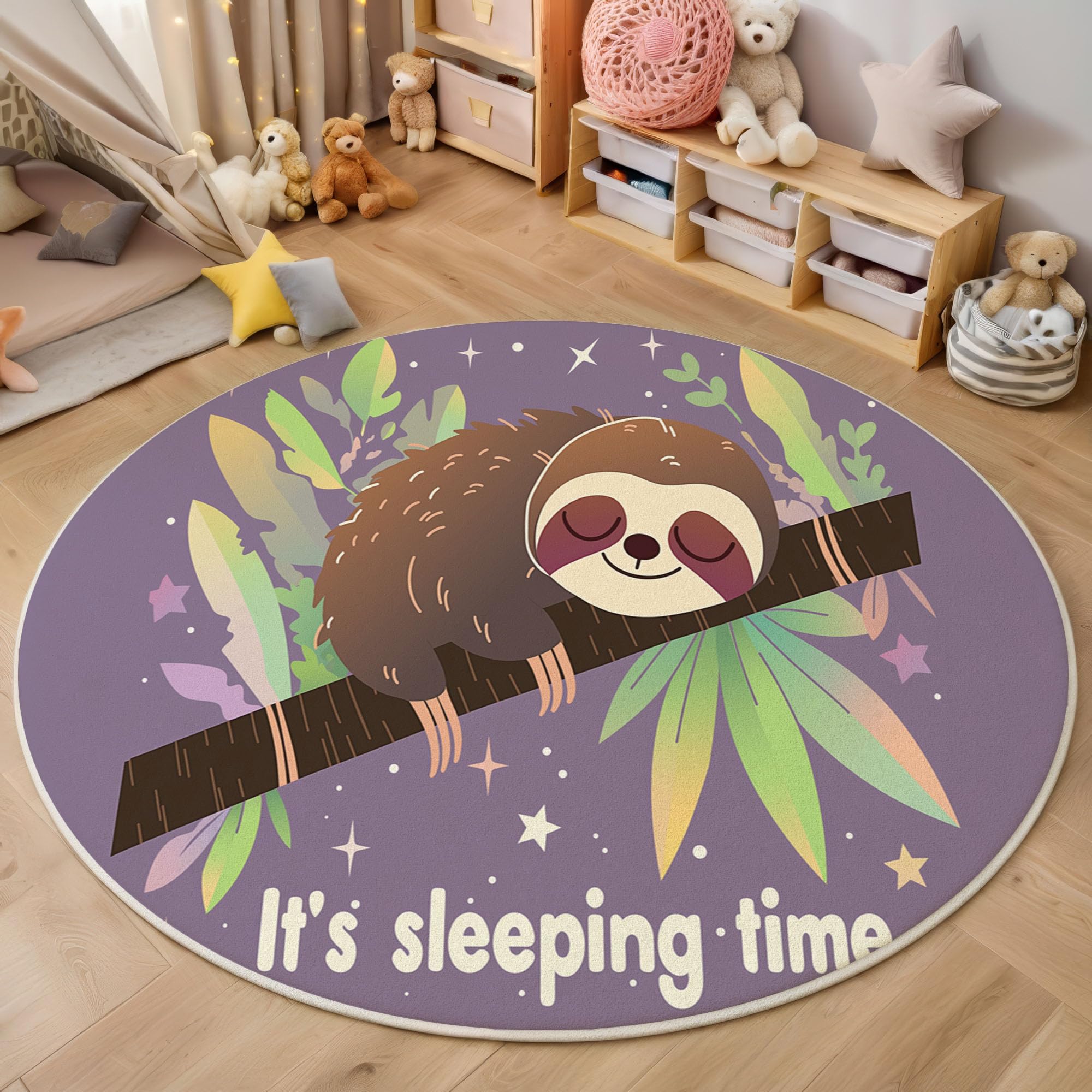 Tapis enfant rond 160cm paresseux pour chambre à coucher et tapis pour filles