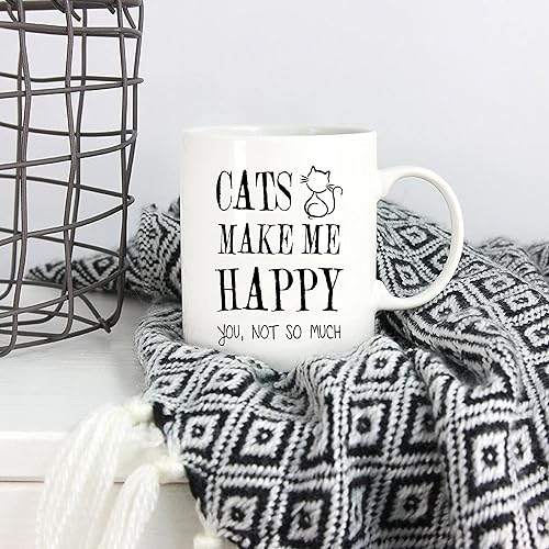 Miniatura 5 de 5Aup Divertida taza de café con diseño de gato para amantes de los gatos, gatos me hacen feliz, no much tazas, regalos de Navidad para gatos,
