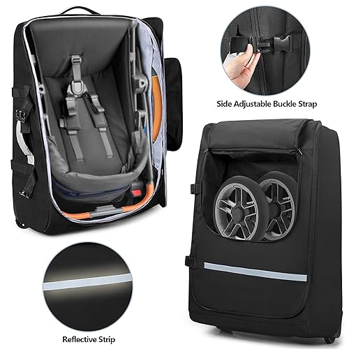Miniatura 2 de Bolsa de viaje para cochecito con ruedas compatible con UPPAbaby Vista, Vista V2, Cruz V2, Rolling Gate Check Bolsa de almacenamiento para cochecito
