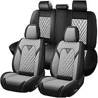 Vista 14 de Fundas de asiento de automóvil para Nissan Murano 2003-2026, juego completo de fundas de asiento de cuero de napa impermeables, protector de asiento