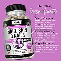 Vista 5 de Kaya Naturals Cápsulas de uñas BIOTIN Vitamina D Vitamina B-12 A Apoyo de ácido fólico, Suplemento vitamínico de apoyo para el cabello
