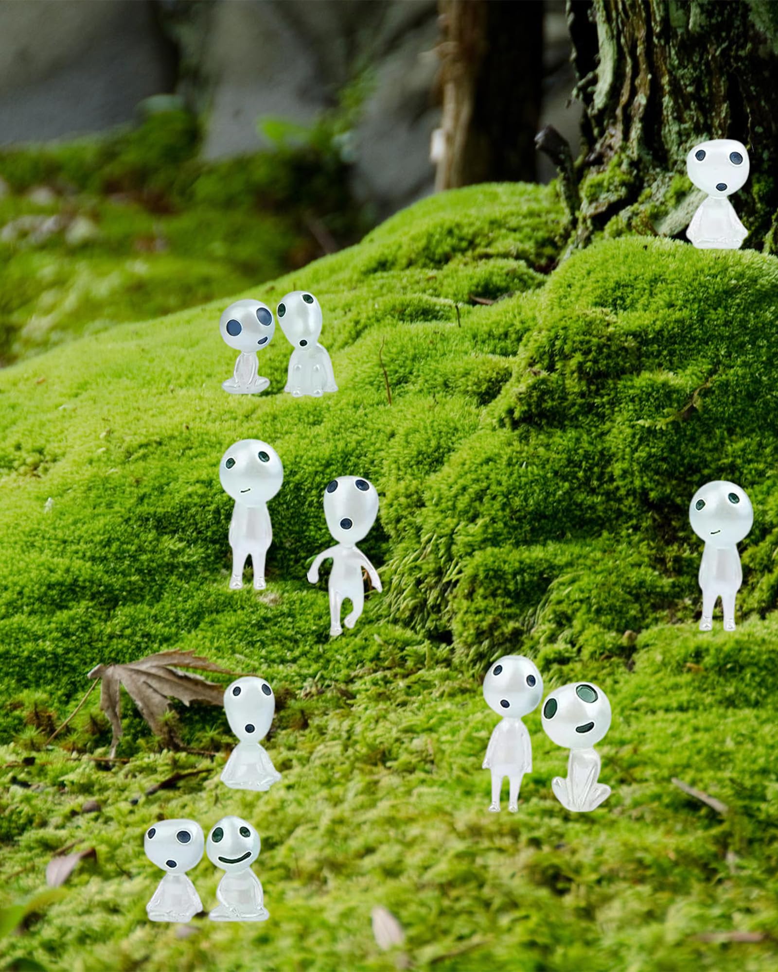 20 Pezzi Elfi Degli Alberi Luminosi, Principessa di Mononoke, Figurine di Elfi Degli Alberi, Luminoso Fantasma Mononoke per Interne Esterne di Casa Giardinaggio Micropaesaggio