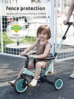 newyoo Tricikli 1-3 Éves Gyerekeknek, Tolókarddal, Biztonsági Övvel és Háttámlával 2