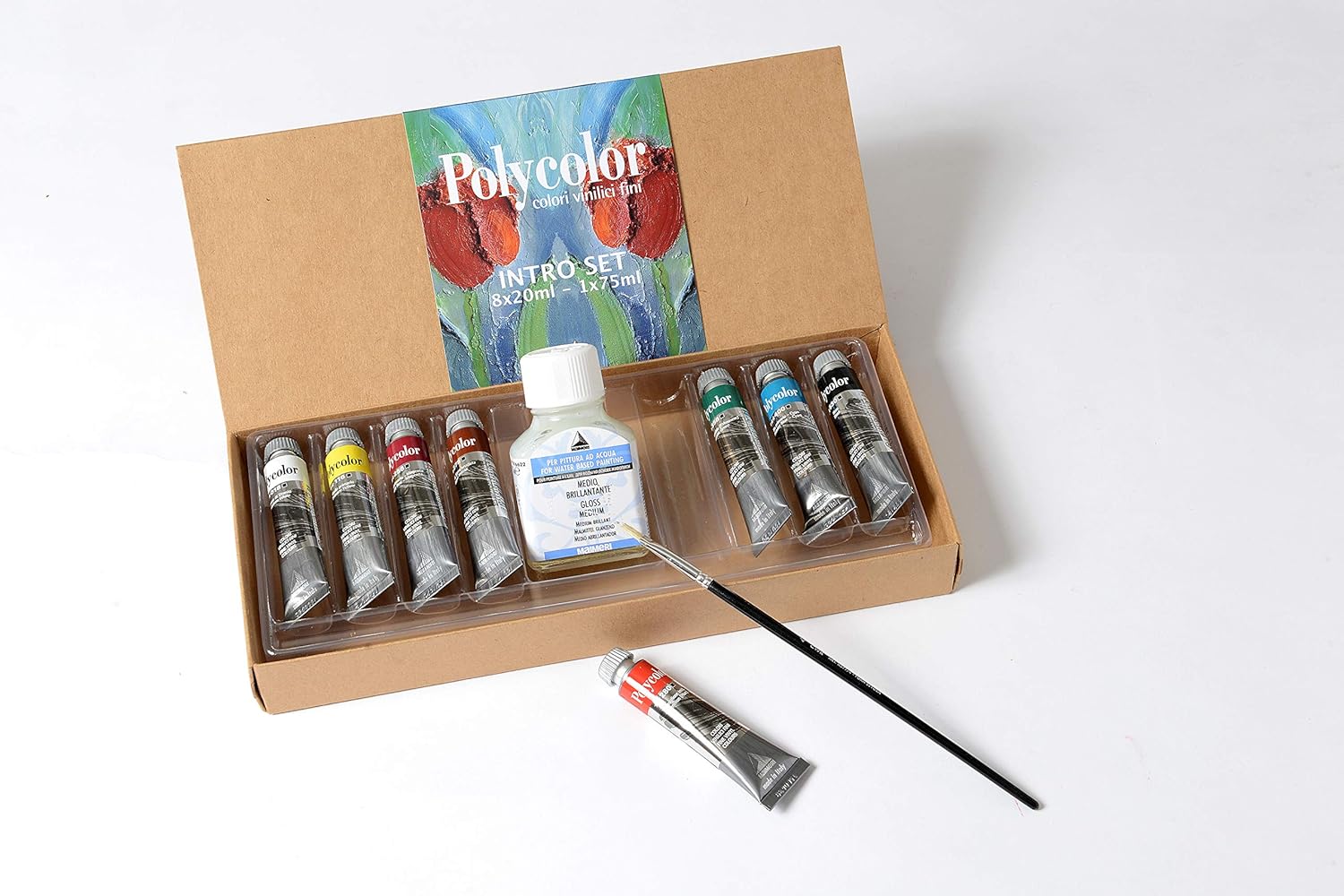 Maimeri Polycolor Vinyl Paints - Intro Set, Set of 8 Colors, 20 ml tubes