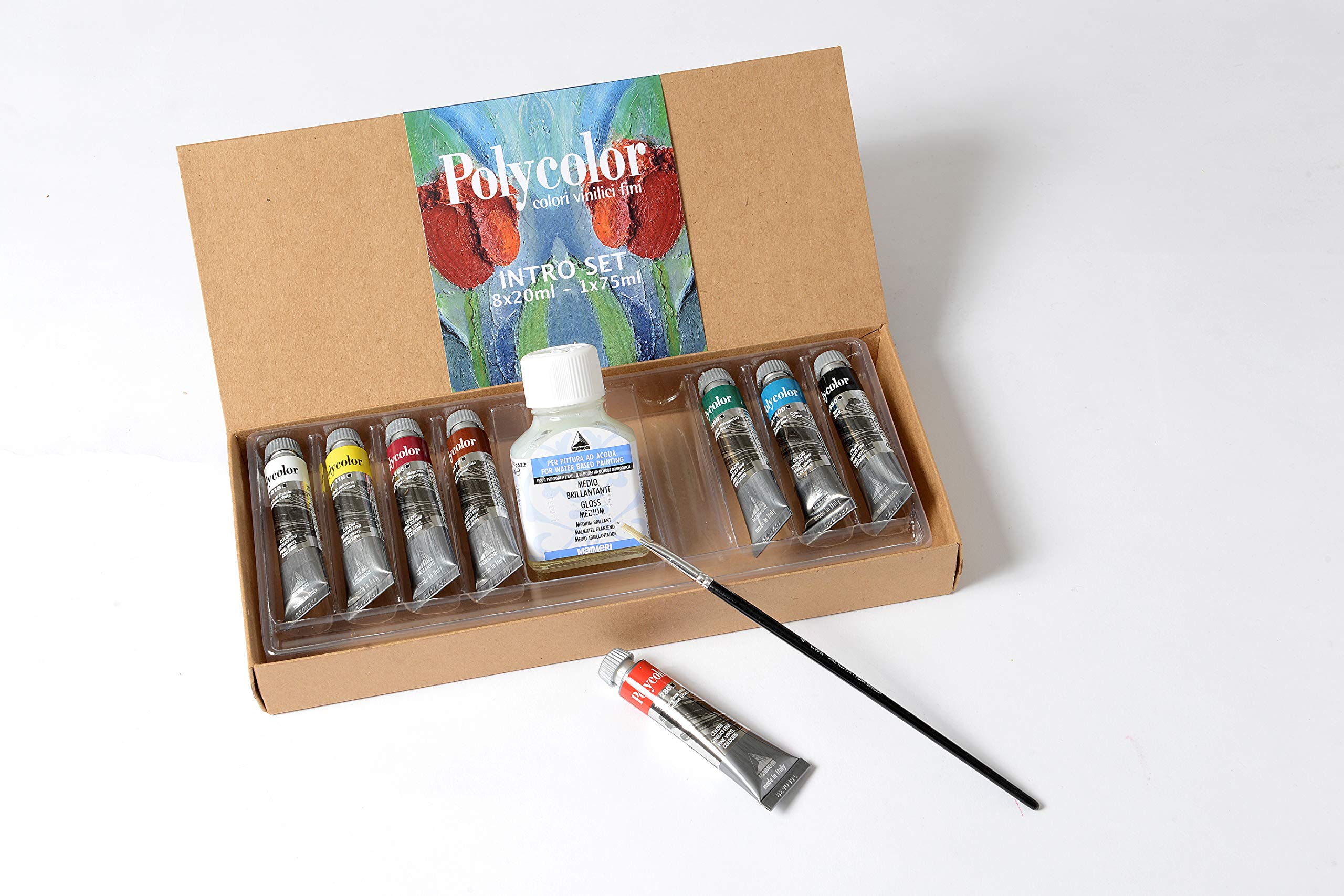 Maimeri Polycolor Intro Caja Cartón. 8X20Ml + Complementos