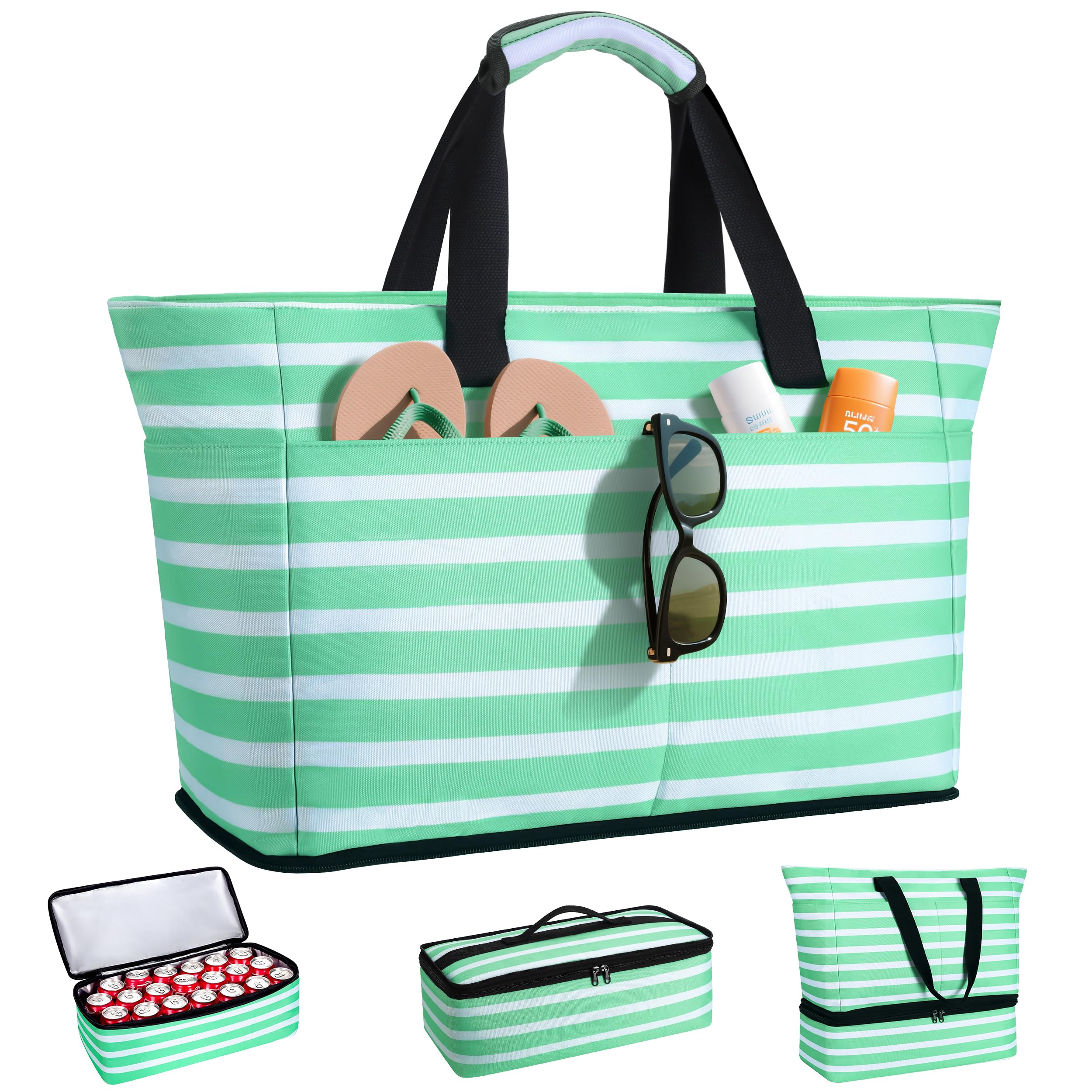 ISEYOU 49L Large Waterproof Beach Bag with Cooler