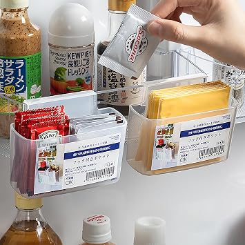 Space-Saving Cheese Slice Holder, 2-Pack, Fridge Door Hanging Storage Container, BPA-Free, for Kitchen Organization