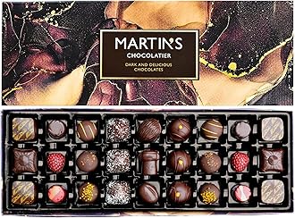 Martin's Chocolatier Dark & Delicious Signature Collection | 27 Luxury Chocolates Gift Box | Selection of Fine Chocolates Including Belgian and Dutch Chocolates.