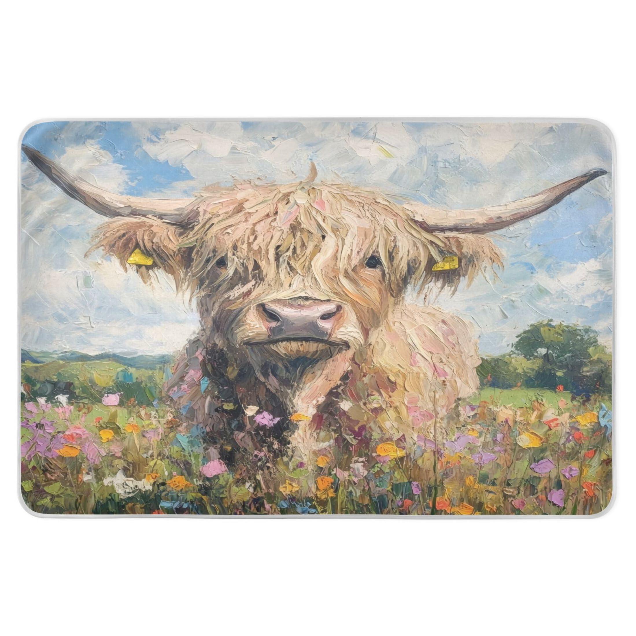 Takiito Cow Flowers Bed Pad Reusable Bed Underpad Washable Waterproof Leak-Proof Quick Dry Incontinence Pee Pad for Toddlers Kids Adults Pets 34x52 in