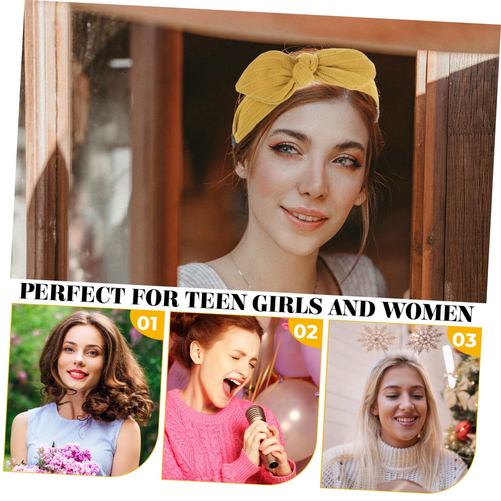 MAGICLULU 6 Pezzi archetto ad barrette forcine accessori alla moda fasce annodate per le donne cerchietti bambina da donna fasce nere per le donne dentato per