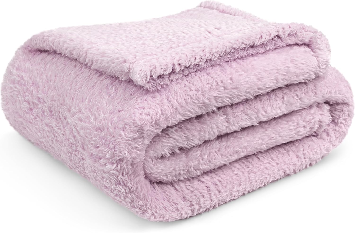 PAVILIA Sherpa Throw Blanket for Couch Sofa, Light Purple Lavender Fluffy Warm Plush Blanket for Bed, Cozy Super Soft Lightweight Throw, Fuzzy Decorative Blanket, All Season Home, 50x60 - Image 2