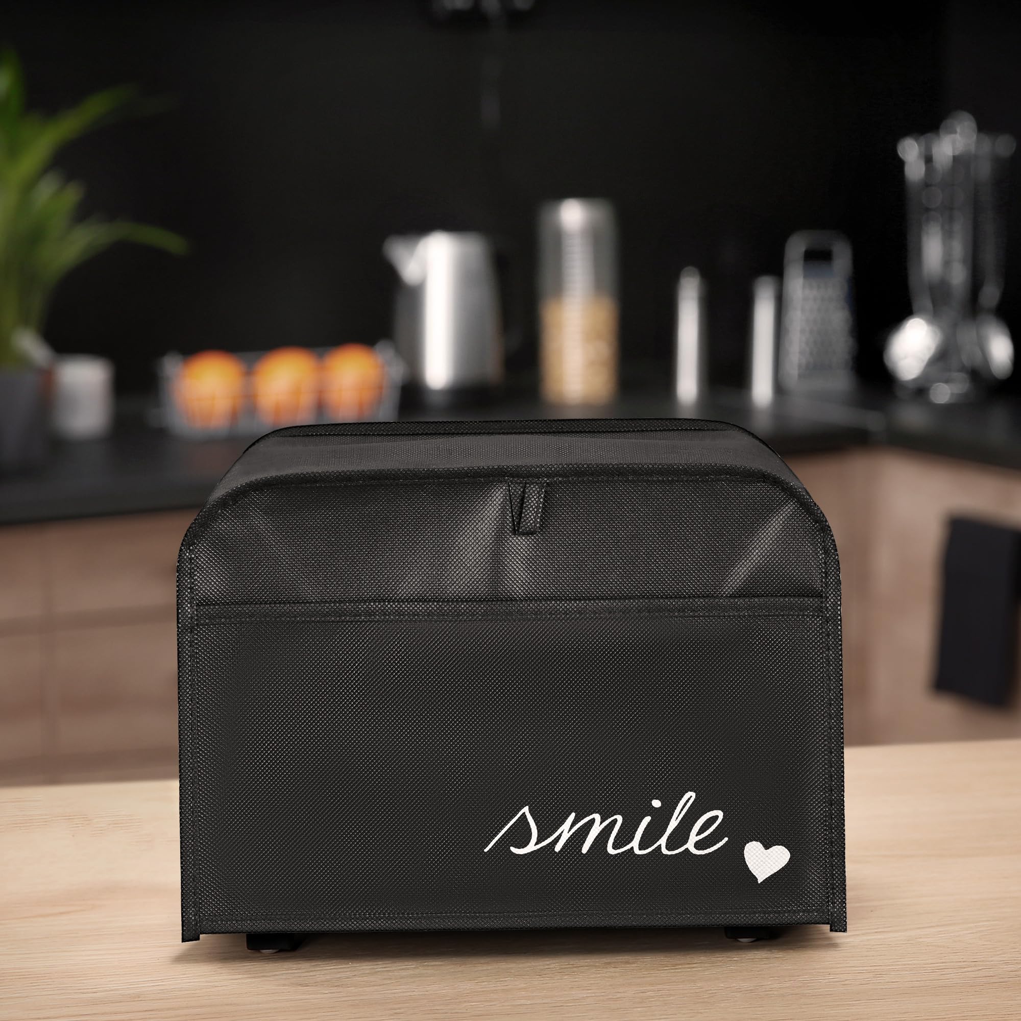 kwmobile Pokrowiec kompatybilny z 2-plasterkowym tosterem - pełna osłona ochronna 19 x 20,3 x 28 cm do tostera - biało-czarna