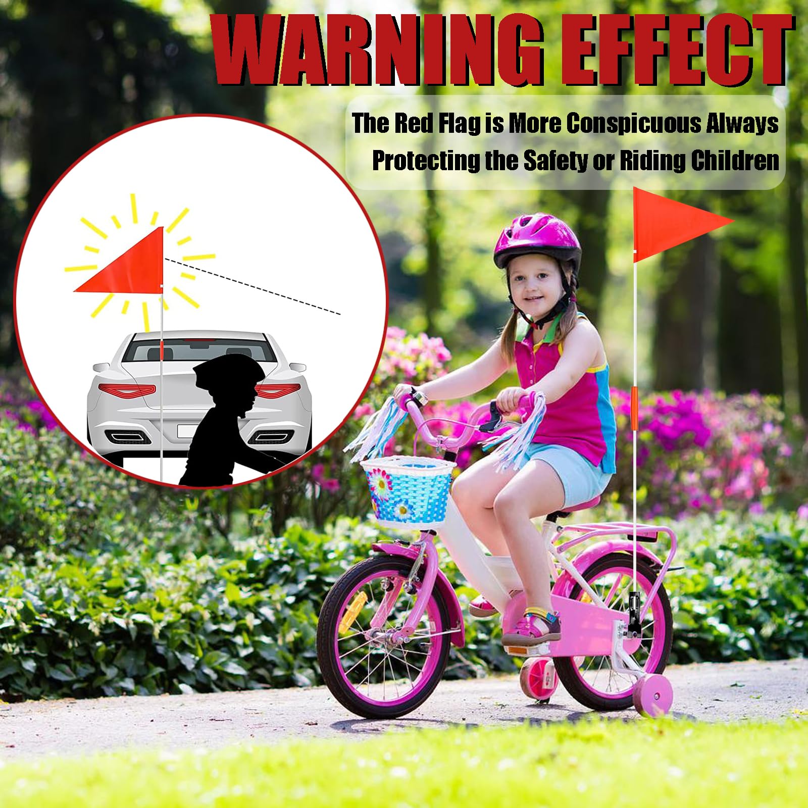 Bandierina Per Bicicletta 200cm - Asta Regolabile, Rosso | Sicurezza Per Bambini E Adulti - Foto 4