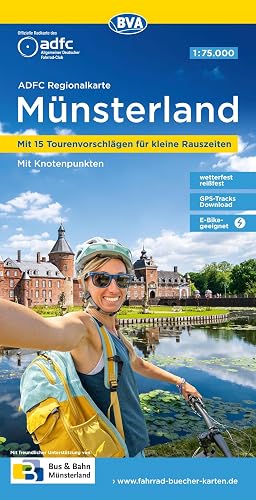 ADFC-Regionalkarte Münsterland, 1:75.000, mit Tagestourenvorschlägen, reiß- und wetterfest, E-Bike-geeignet, mit Knotenpunkten, GPS-Tracks-Download: ... (ADFC-Regionalkarte 1:75000)