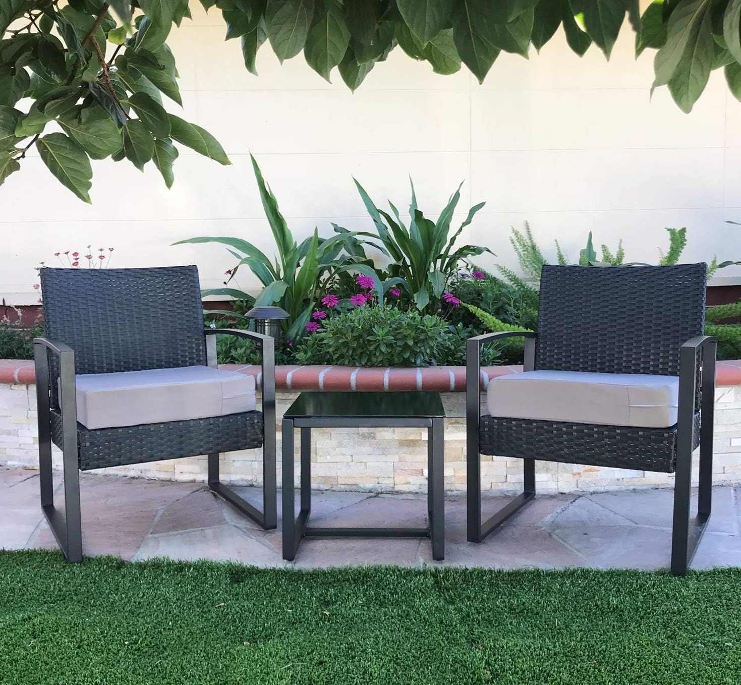 CozyLounge Timeless Taupe Outdoor Water Repellent Patio Chair Cushion Seat Pillow Covers (20"x18"x4" (4 Covers))