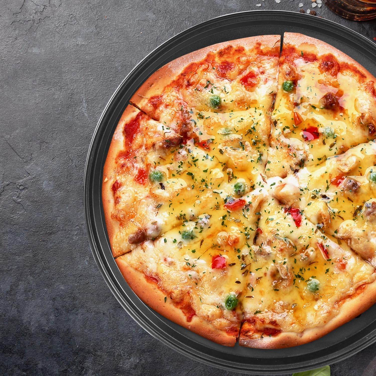 Pizza Pan for Oven Pizza Pans Nonstick Pizza Tray for Oven Round Pizza Pan 12 inch Carbon Steel Pizza Baking Pan Pizza Trays for Cookie Pizza Pie Cake Dishwasher Safe - Image 3