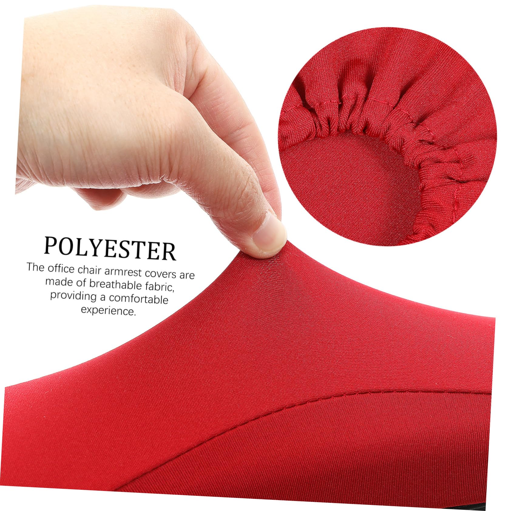 DOITOOL 4pezzi Copri Braccioli Sedia Ufficio con Cerniera Protezione Arm Rest per Poltrone Sedie Scrivania e Sedie da Gioco Facile Installazione e Alta Durabilità Rossi e Neri in Poliester