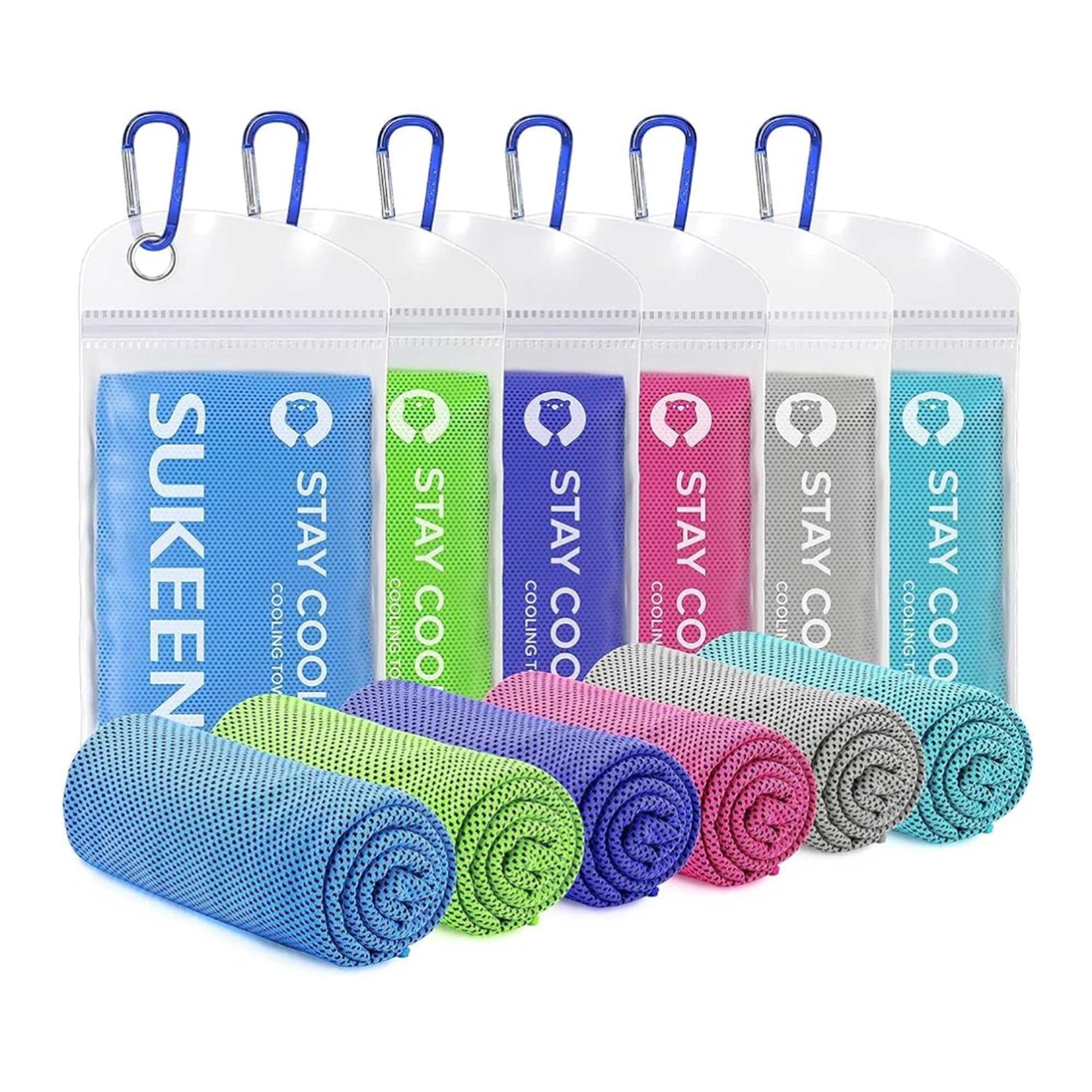 Sukeen [6 Pack Cooling Towel (40"x12"),Ice Towel,Soft Breathable Chilly Towel,Microfiber Towel for Yoga,Sport,Running,Gym,Camping,Fitness,Workout & More Activities