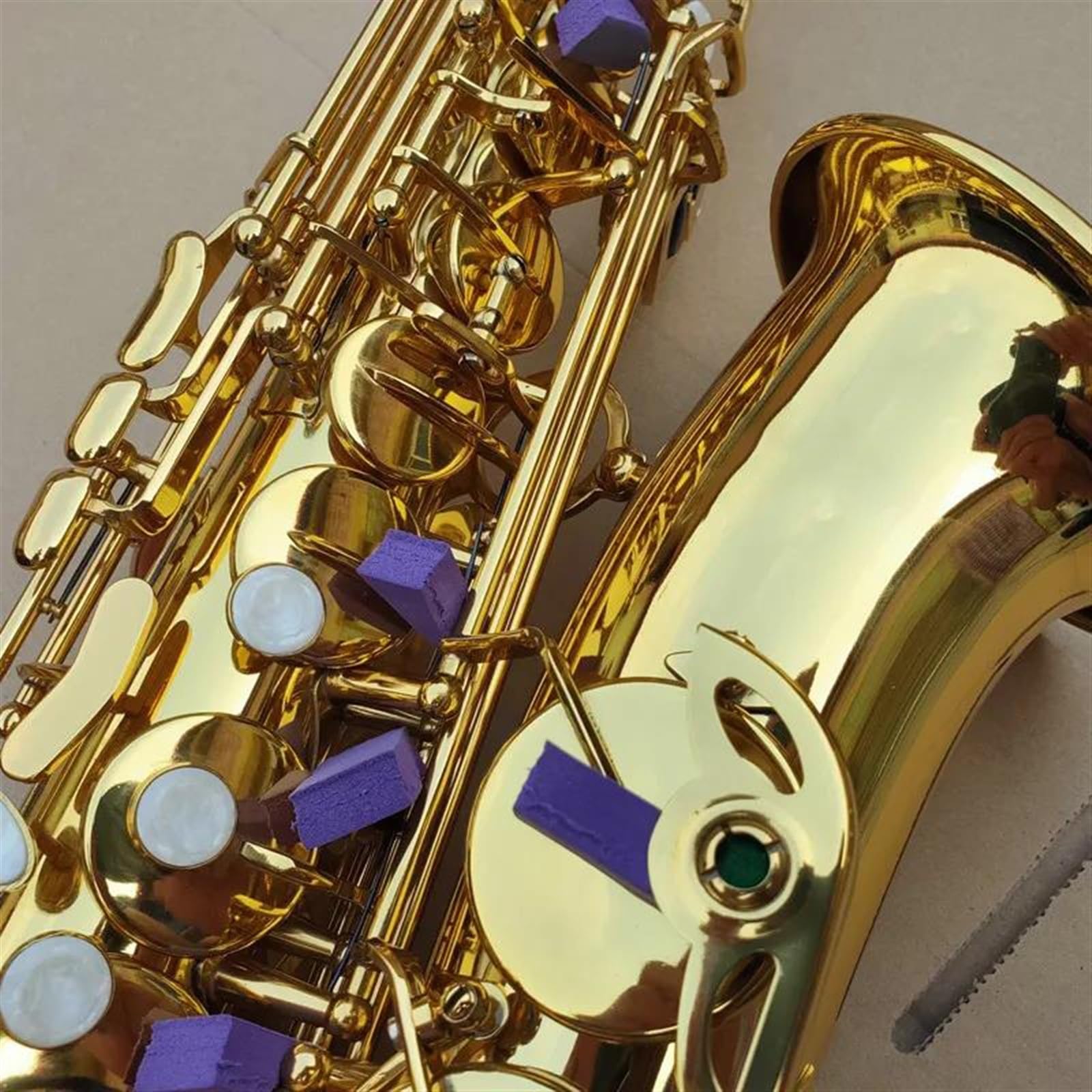 Saksofon Saksofon Altowy Eb Tune Instrument Muzyczny Z Mosiądzu Złoty Lakier Saksofonowy Z Ustnikiem W Obudowie (Color : Leather bag)