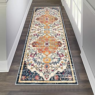 Pauwer Boho Hallway Runner Rug 2x6 Washable Entryway Area Rugs Non Slip Farmhouse Vintage Floor Mat Carpet Runner for Hallways Laundry Room Kitchen Bathroom Bedroom