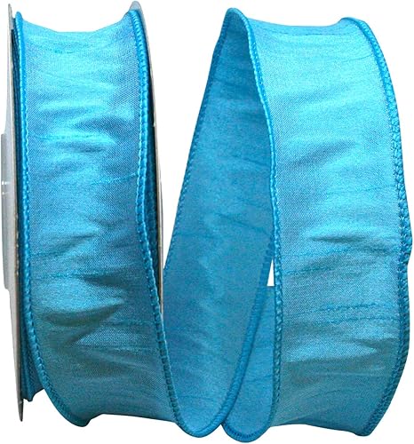 Miniatura 41 de Reliant Ribbon 92975W-056-10F Dupioni Supreme - Listón con borde de alambre, 4 pulgadas x 10 yardas, color menta