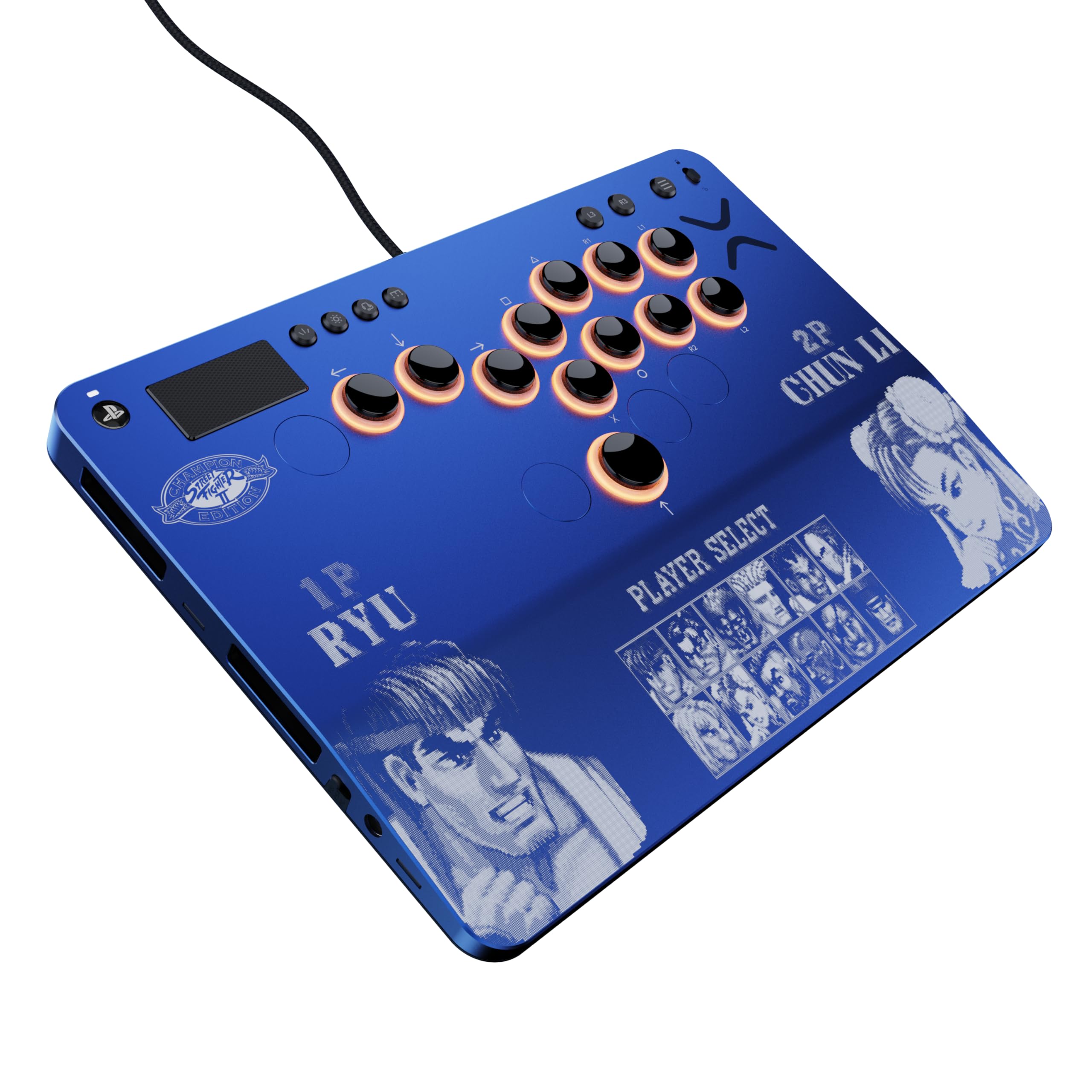 Victrix Pro KO Leverless Fight Stick - Street Fighter II: Champion Edition, con licenza ufficiale Capcom e PlayStation, compatibile con PS4, PS5 e PC, con switch RGB hot swappable, design ergonomico - 4