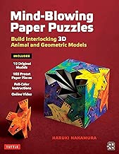 Mind-Blowing Paper Puzzles Kit: Build Interlocking 3D Animal and Geometric Models