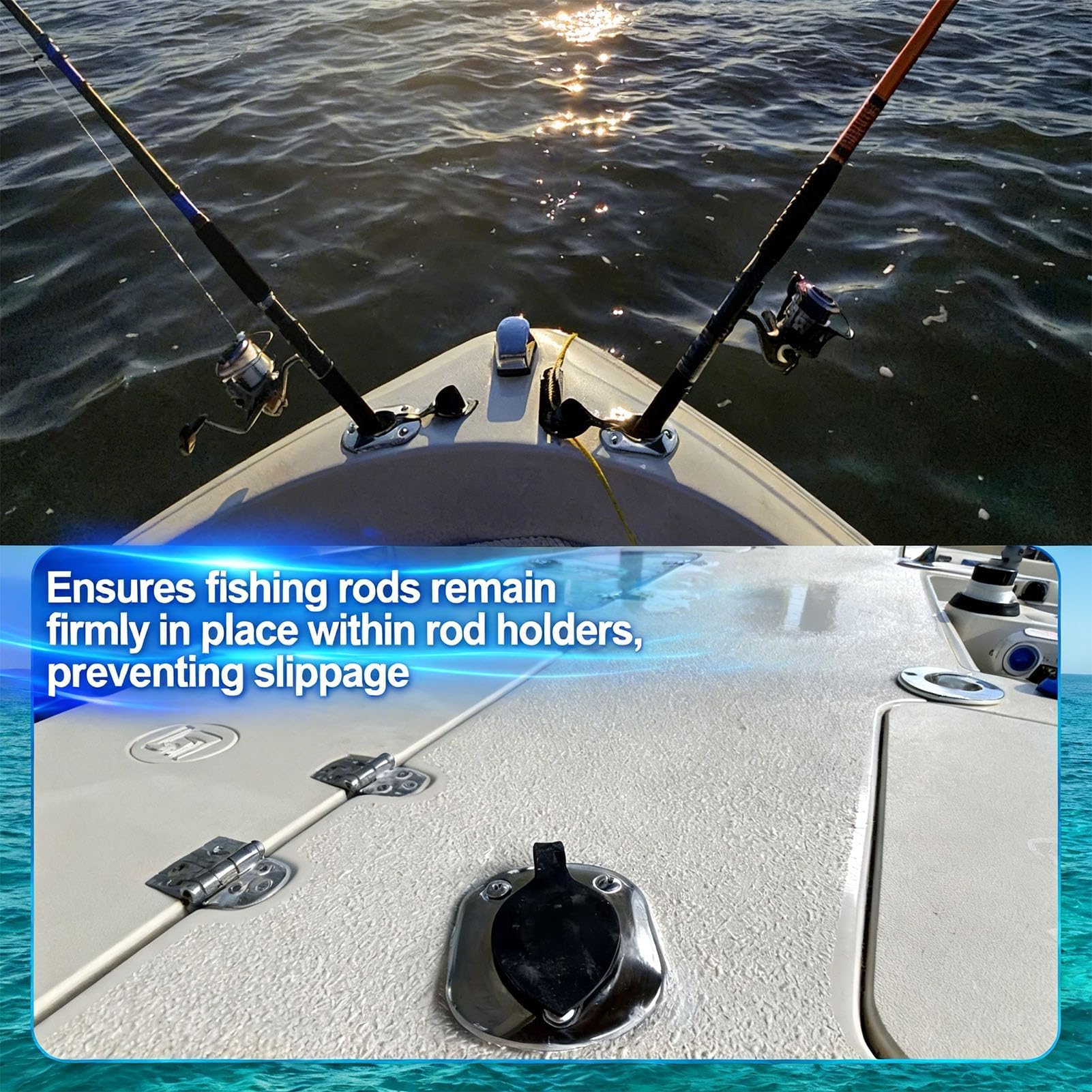 Stainless Steel Flush Mount Rod Holder for Boat, Yacht & Dock (30 Degree)