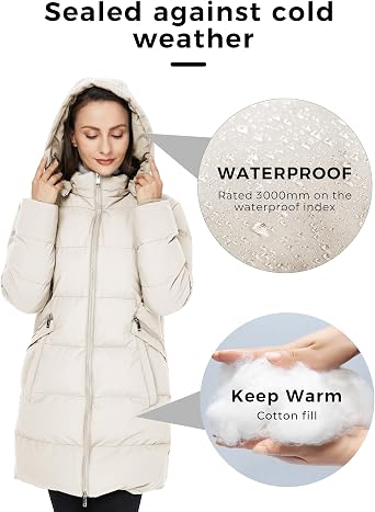 WenVen Women's Warm Thickened Parka Coat Winter Puffer Jacket with Hood