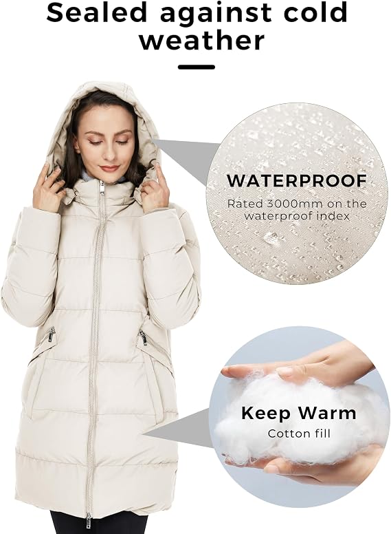 WenVen Women's Warm Thickened Parka Coat Winter Puffer Jacket with Hood