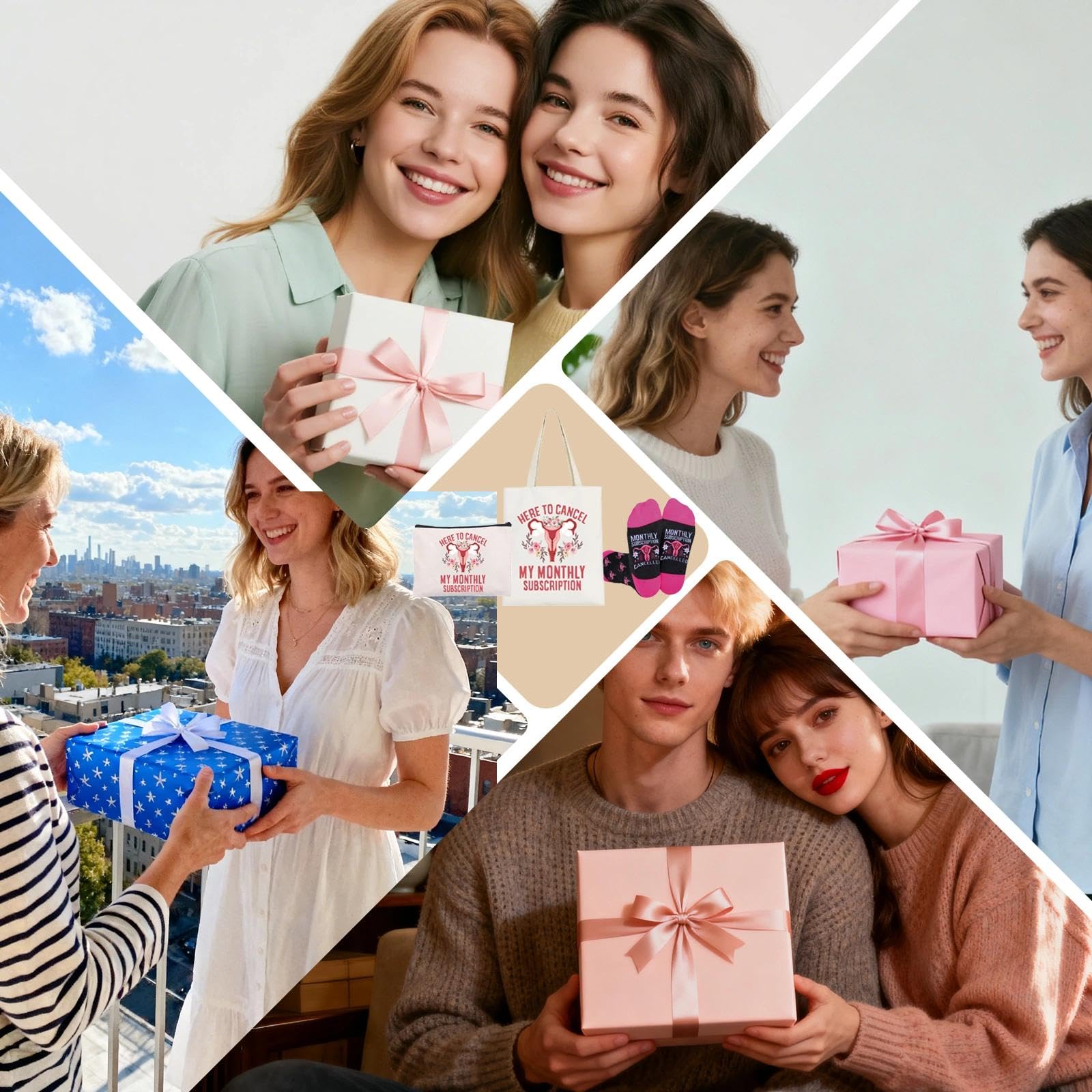 Hysterectomy Gifts for Women,Hysterectomy Recovery Gift with Novelty Socks, 3pcs Uterus Gift For Her, Monthly Subscription Cancelled Present