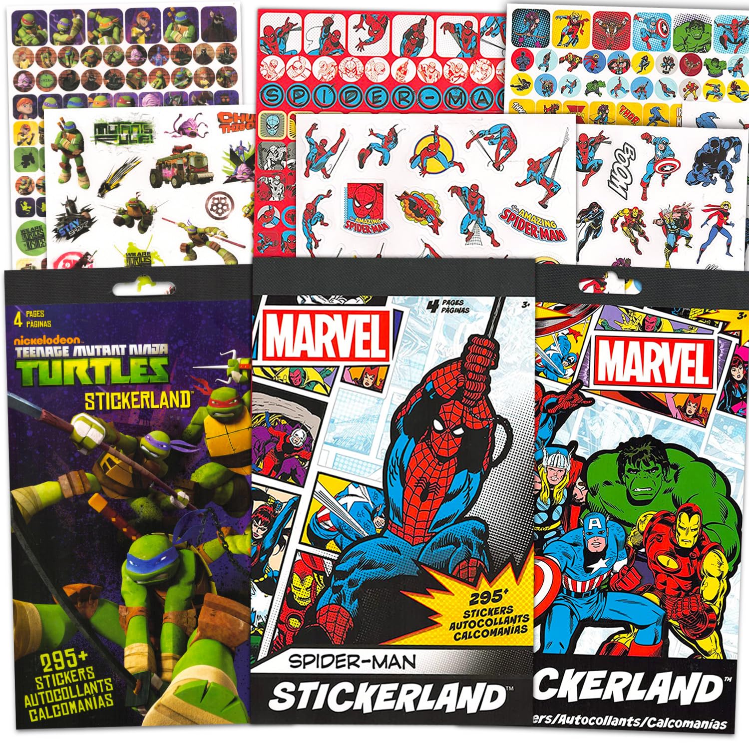 Superhero Stickers for Boys Bundle ~ 900+ Super Hero Stickers Featuring Marvel Avengers, Spiderman, and TMNT for Party Favors | Superhero Birthday