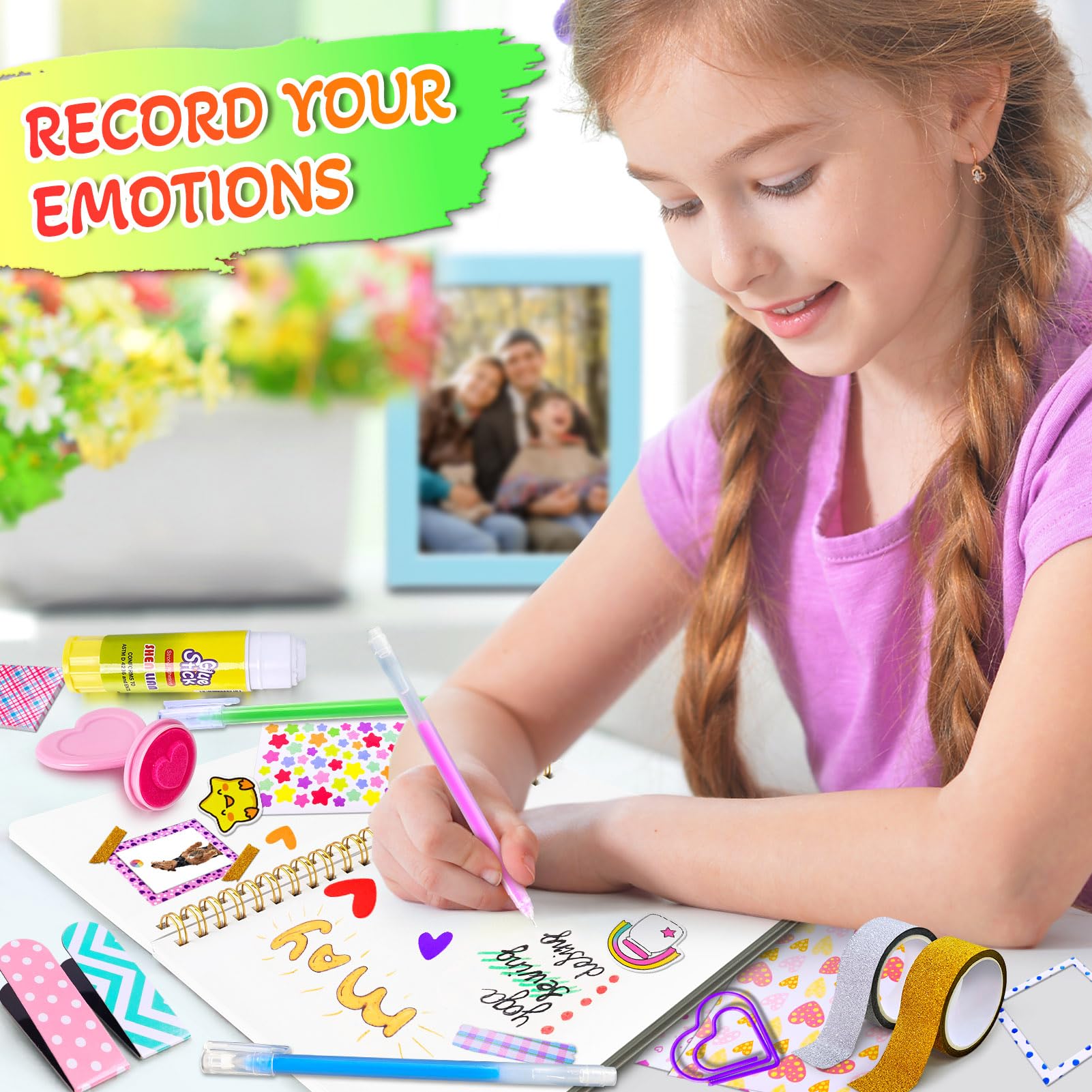 PATIFEED DIY Journal Kit for Girls 2-Pack Journal Set for Teens - Scrapbook & Diary Supplies for Ages 8-14 - Image 4