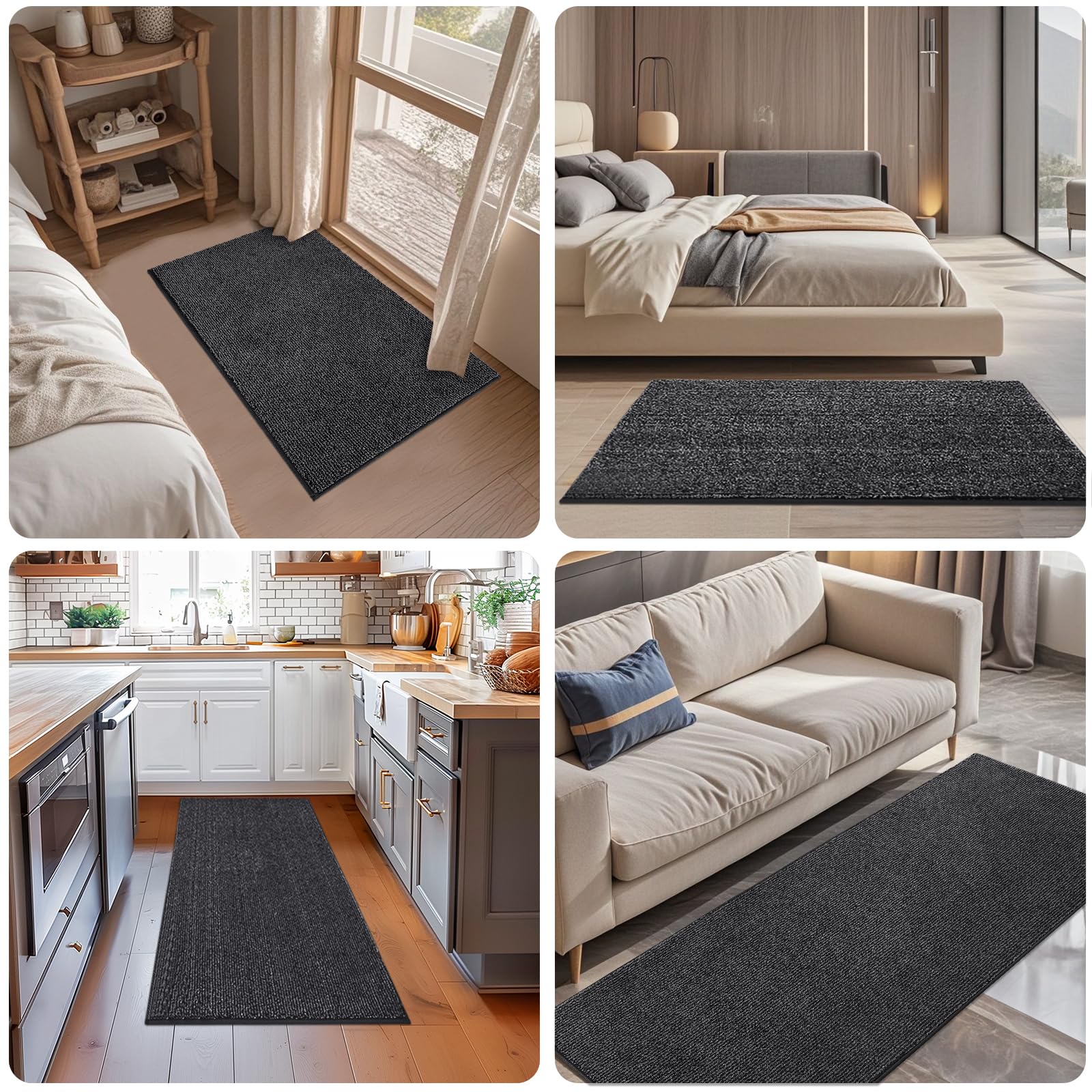 FCSDETAIL Dirt Trapper Indoor Door Mat 60 x 150 cm, Machine Washable Entrance Rug, Dog Doormat - Image 4