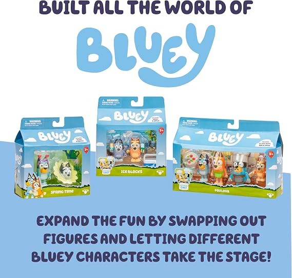 Bluey ブルーイ Super Fan Figures Toddler Set - 11 Character Pack with Limited Edition Figures, Toddler Figurines Including Bluey, Bingo, and More - Suitable for Ages 3 and Up