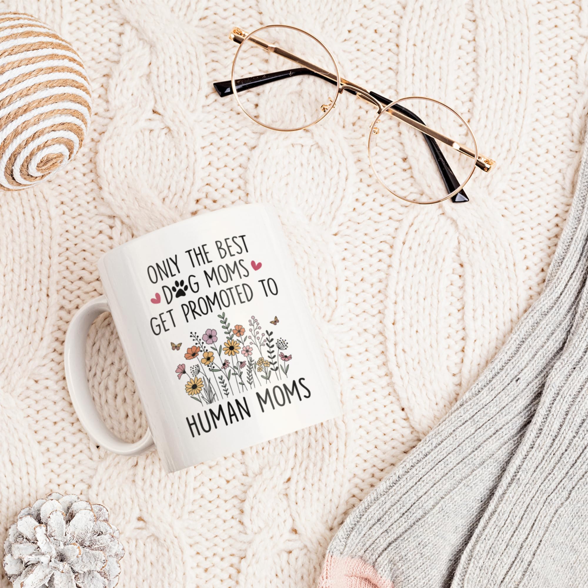 Mom To Be Gift, New Pregnancy Gifts For Expecting Mommy, Only The Best Dog Moms Get Promoted To Mug, Mama To Be gifts For Birthday Day, Mothers Day, Christmas