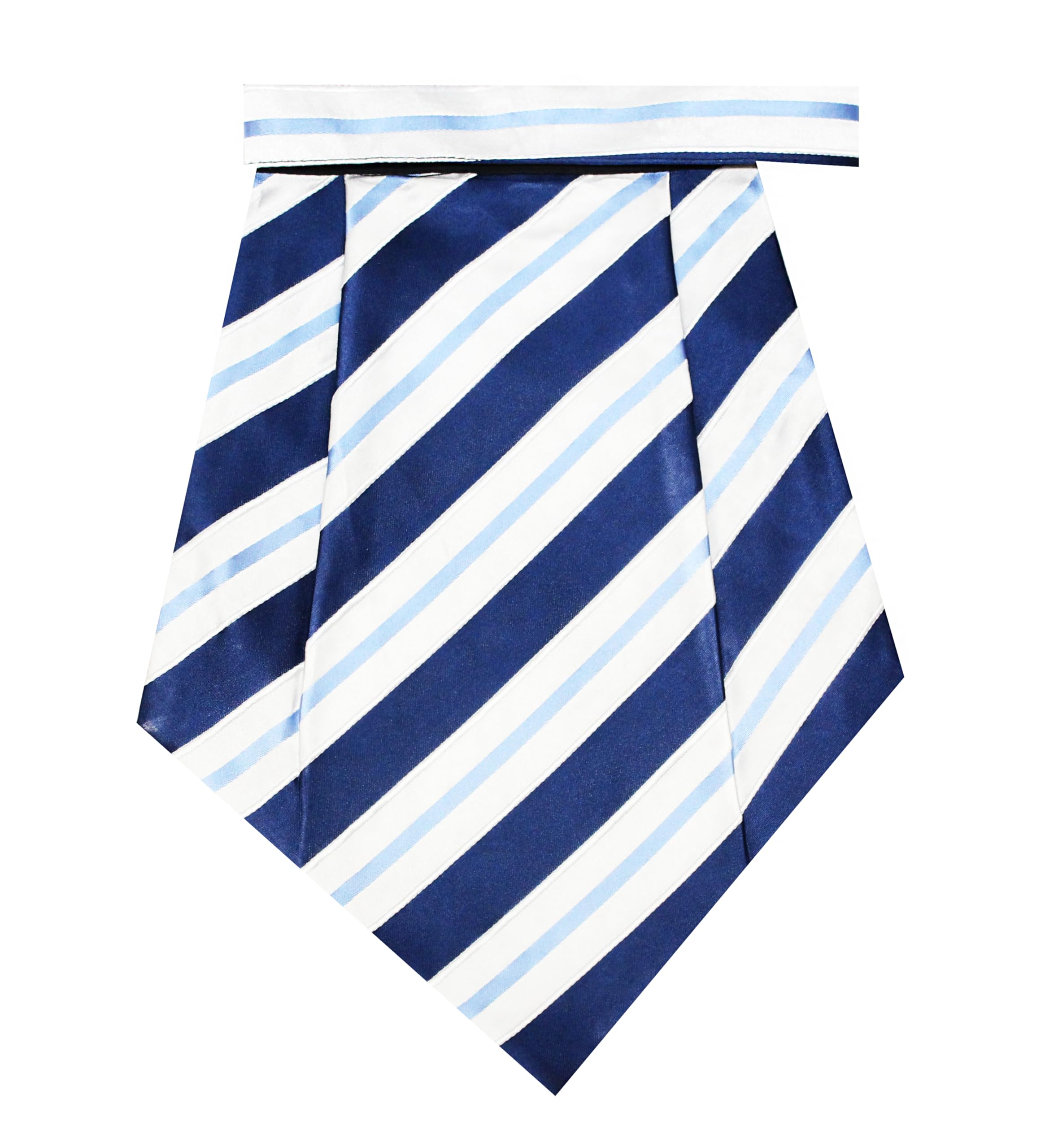 leonardi Mens Cravat | Color - Blue & White Strips | pack of 1 | Size -12 x 9 inches | tweed fabric | Microfiber | Superior finishing | Packaging – White box |-picture-37