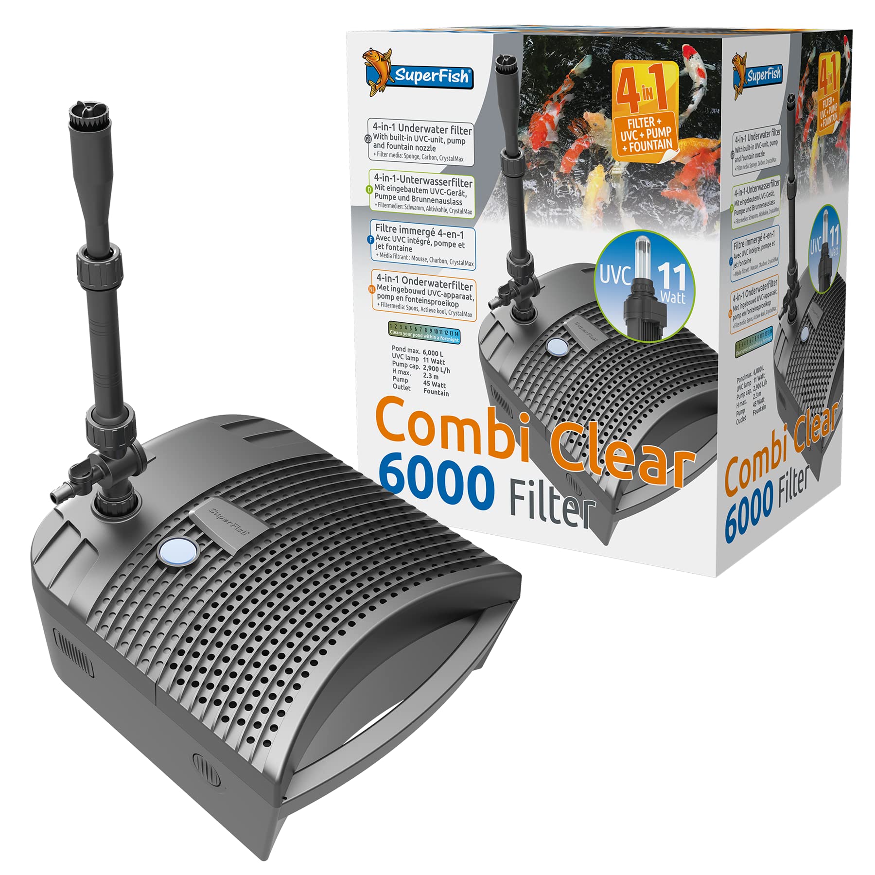Superfish Combi Clear 6000 Fish Pond Filter All In One UVC Media