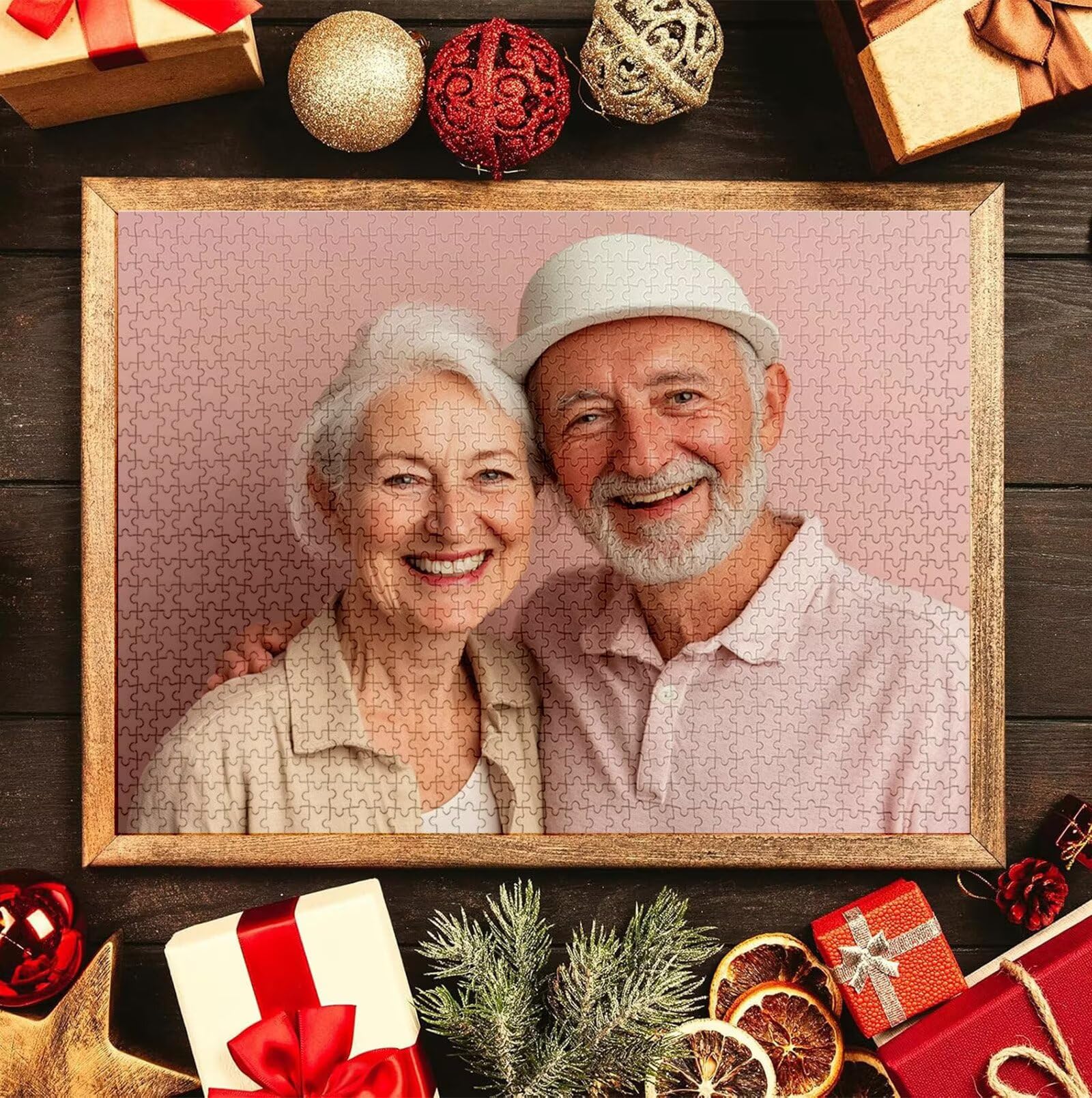Puzzle Personalizado con Foto, Personalizada Rompecabezas Personalizado Diseña tu Logo Foto o Texto, Personalizado Navidad Halloween San Valentín Parejas Niños Familia Amigos h-4349