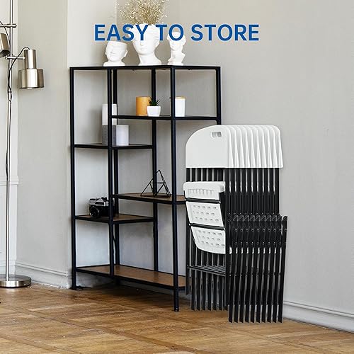 Miniatura 8 de Paquete de 10 sillas plegables blancas más gruesas de 800 libras, silla plegable de grado comercial, sillas plegables para eventos