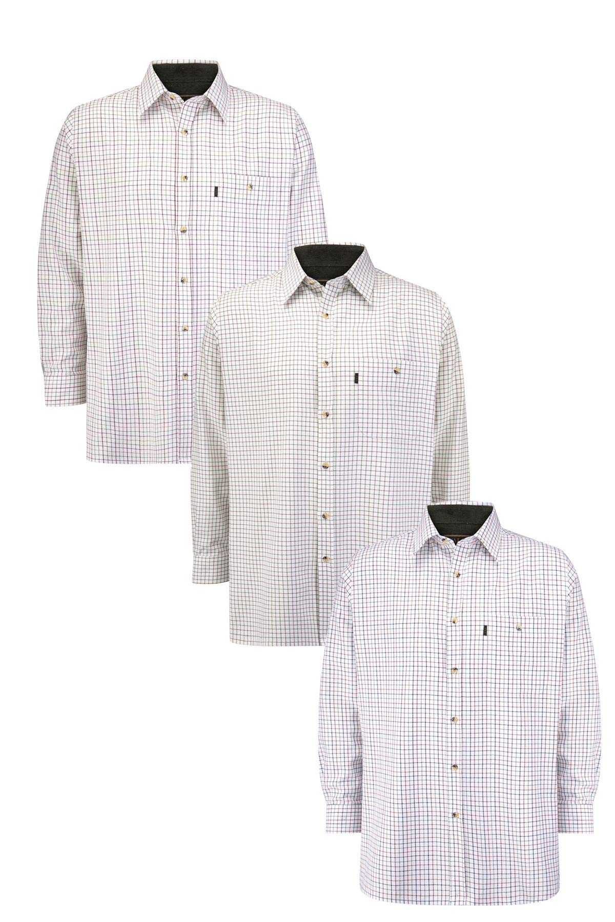 Walker and Hawkes Camicia da uomo, 100% cotone, a maniche lunghe, a quadretti, stile country
