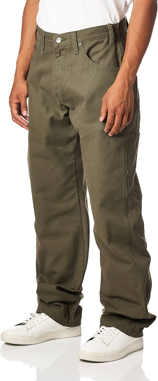 Dickies Pantalón de Carpintero de Mezclilla Sanded Duck de Ajuste Relajado para Hombre
