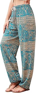 QIANXIZHAN Women's Harem Pants, Hippie Palazzo Pants Boho Joggers Yoga Clothes with Pockets